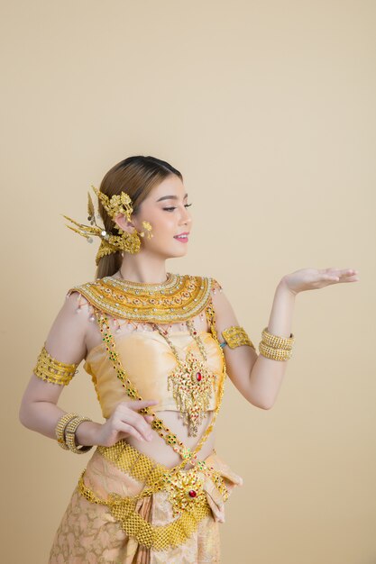 Woman wearing typical thai dress