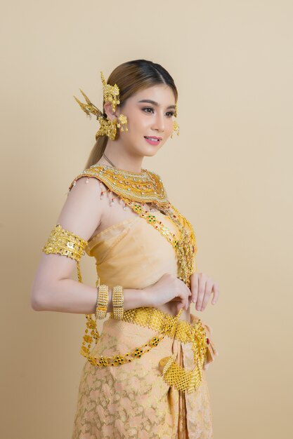 Woman wearing typical thai dress