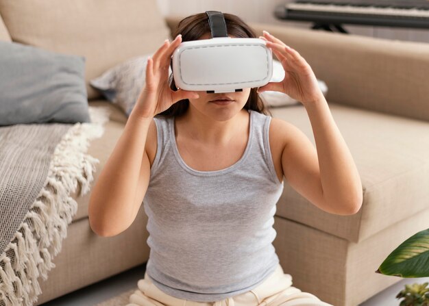 Woman wearing vr glasses