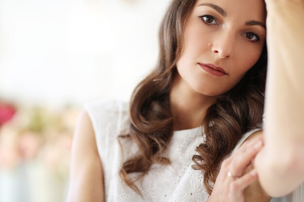 Woman in white dress