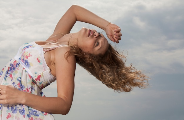 Free Photo woman in the wind