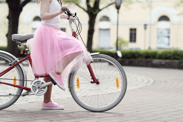 Woman with bicycle