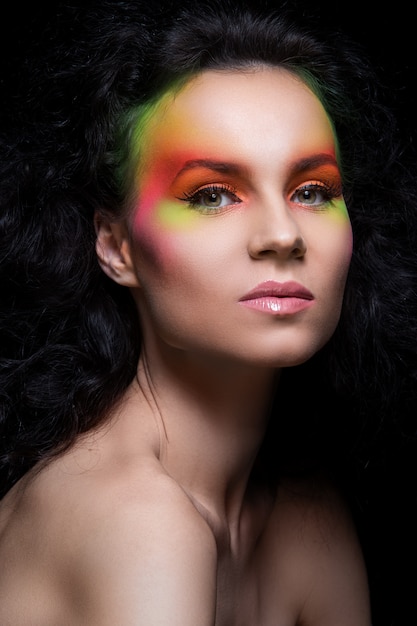 woman with colored make-up