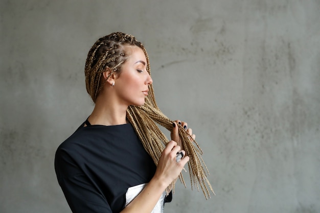 Woman with dreadlocks