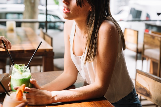 Woman with drink