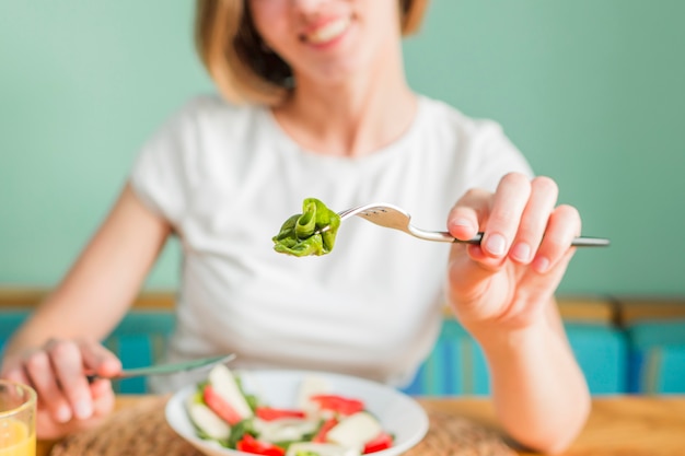 Woman with food