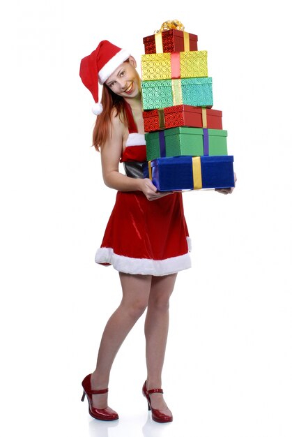 Woman with gifts for christmas