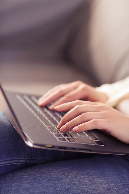 Free photo woman with laptop