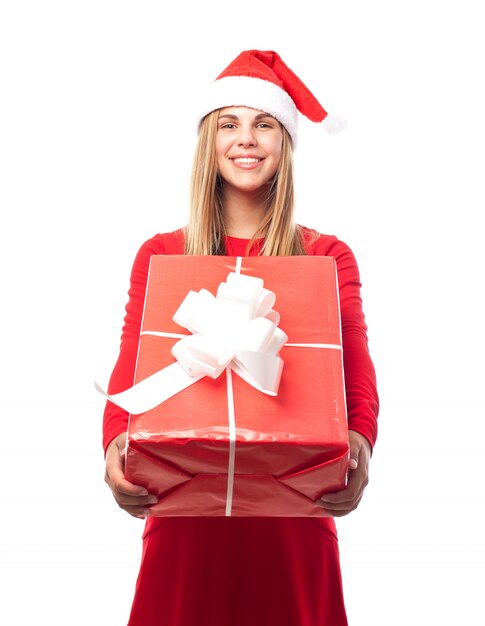 Woman with a large gift