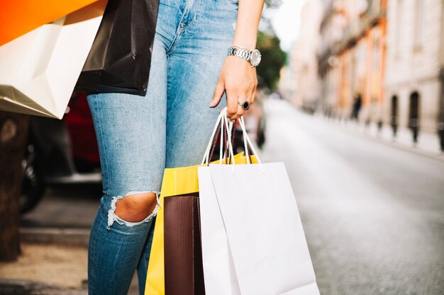 Woman with paper bags