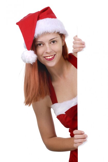 Woman with santa hat