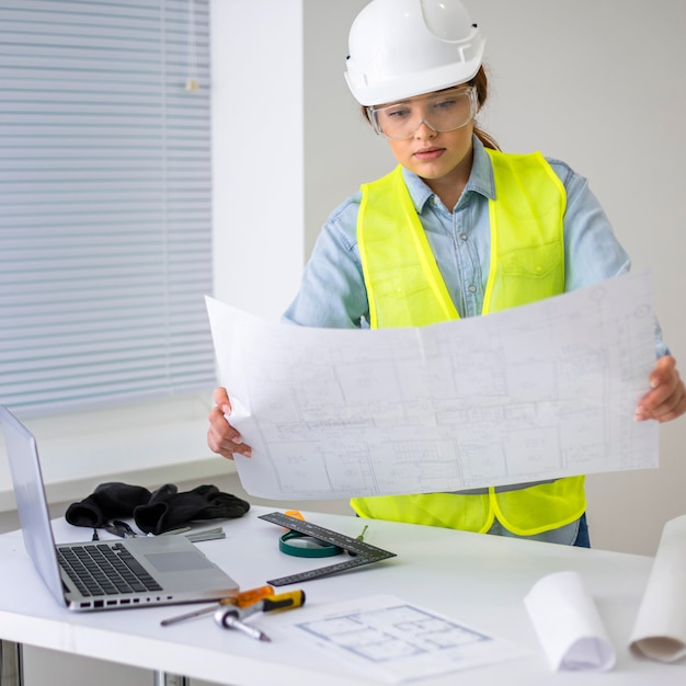 Free Photo woman working as engineer