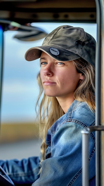 Woman working as a truck driver