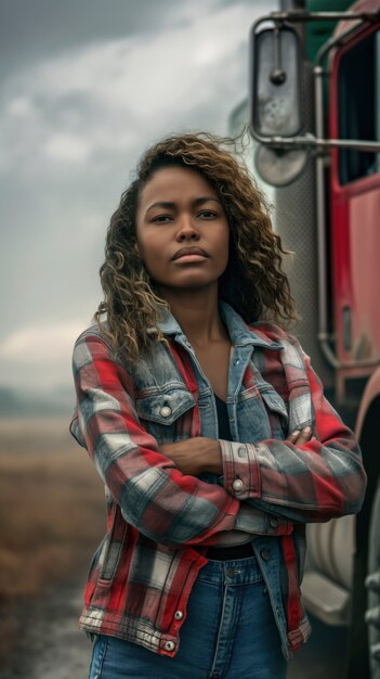 Woman working as a truck driver