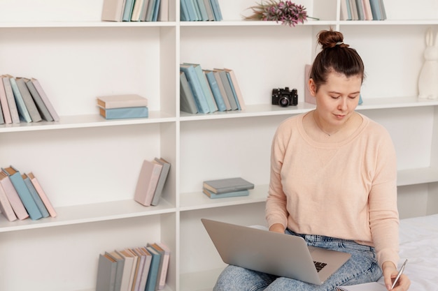 Woman working from home