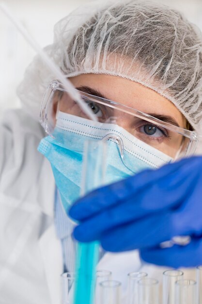 Woman working in laboratory portrait