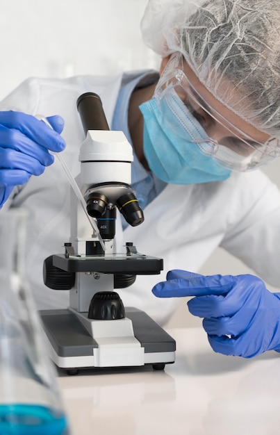 Woman working in laboratory portrait