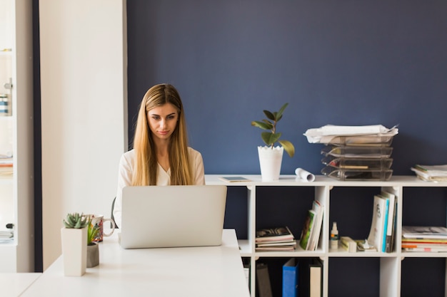 Woman working in nice office