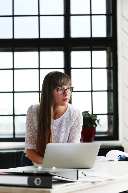 Woman working at the office