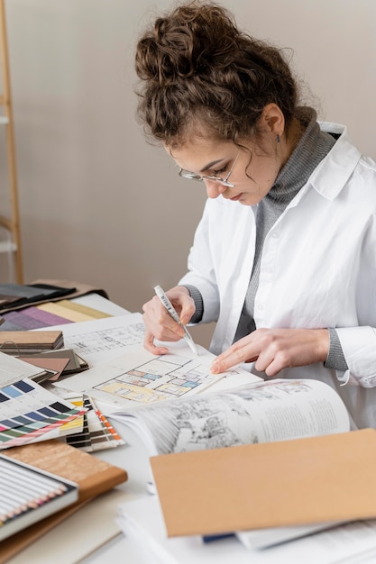 Woman working on redecorating project