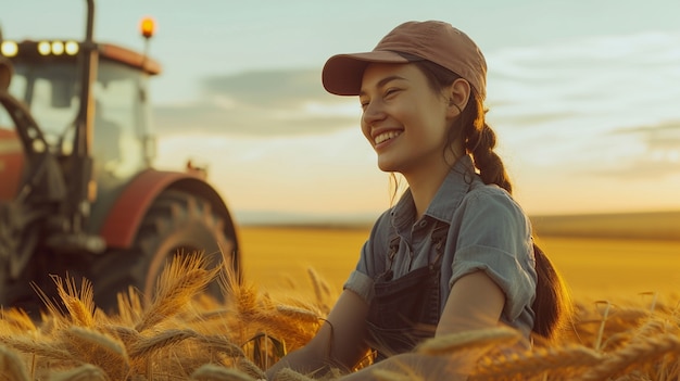 Free photo woman working in the rural farming and agriculture sector to celebrate women in the working field for labour day