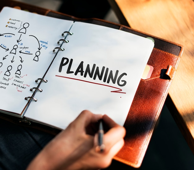 Woman writing and planning business strategy