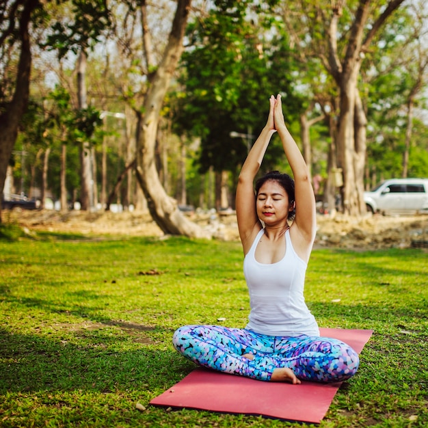 Woman, yoga and nature