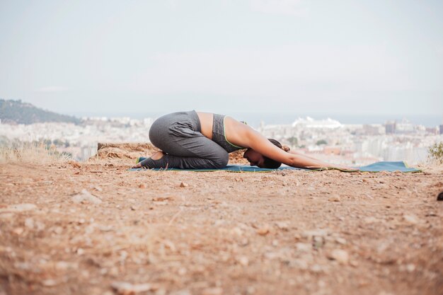 Woman in yoga pose