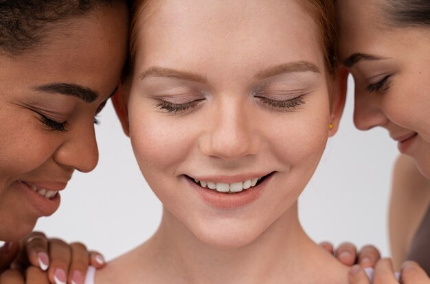 Women celebrating all skin tones