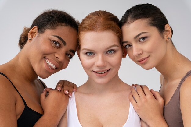 Women celebrating all skin tones