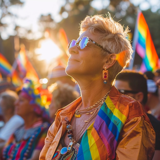 Free photo women celebrating pride day