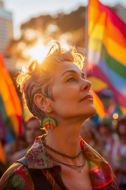 Free photo women celebrating pride day