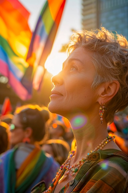 Free photo women celebrating pride day