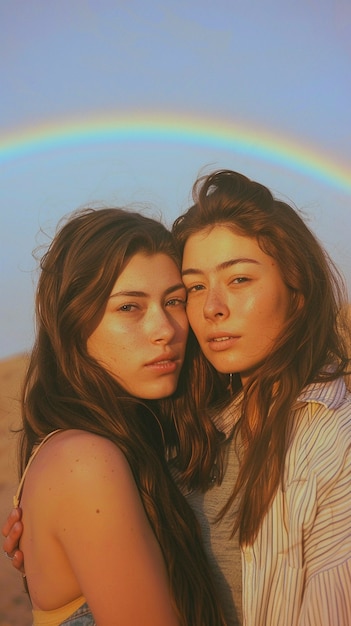 Free photo women celebrating pride day