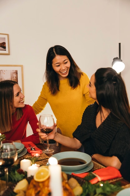 Women at christmas dinner