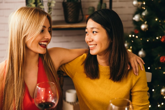 Women at christmas dinner