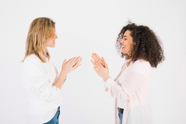 Free photo women clapping hands