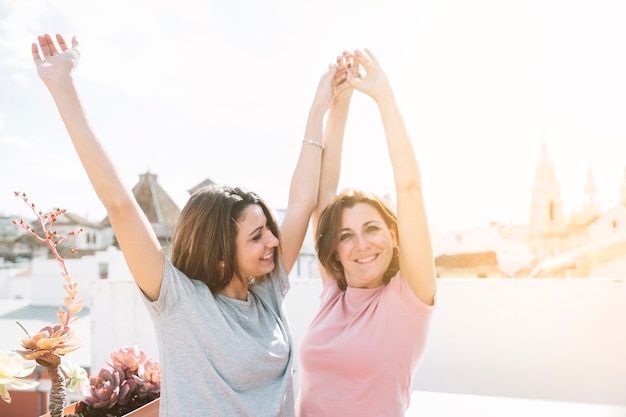 Free photo women having fun on street