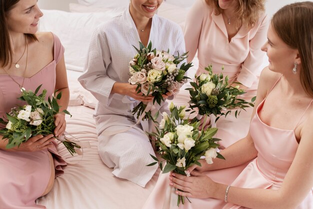 Women making preparations for wedding