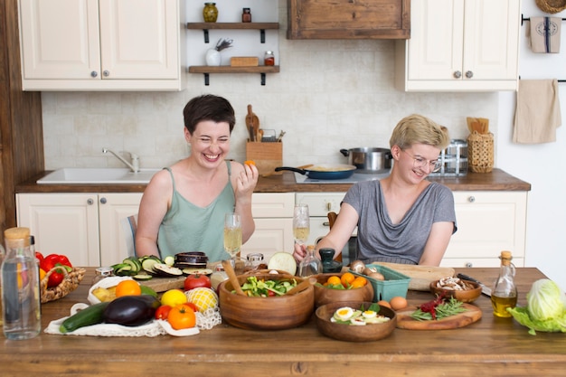 Women preparing some healthy food