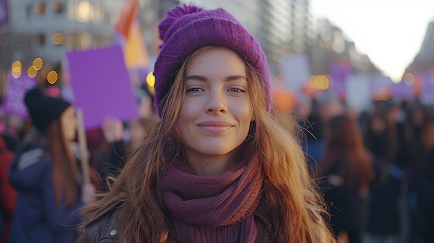 Women protesting for rights on  women's day