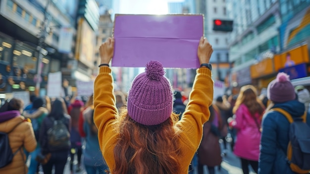 Free photo women protesting for rights on  women's day