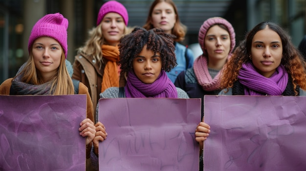 Free photo women protesting for rights on  women's day