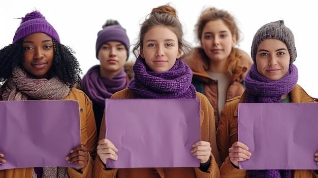 Women protesting for rights on  women's day