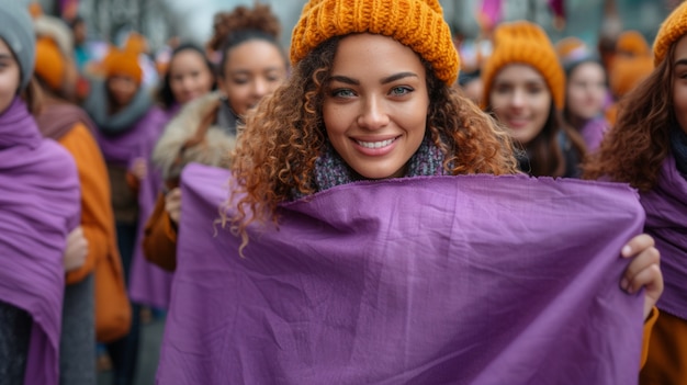 Free photo women protesting for rights on  women's day