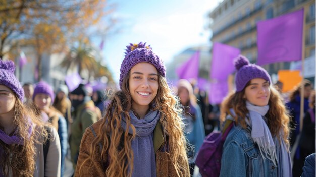 Free photo women protesting for rights on women's day