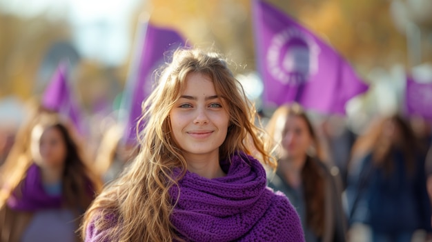 Women protesting for rights on women's day