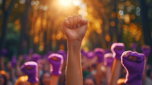 Free photo women protesting for rights on women's day