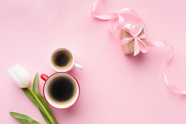 Women's day assortment on pink background