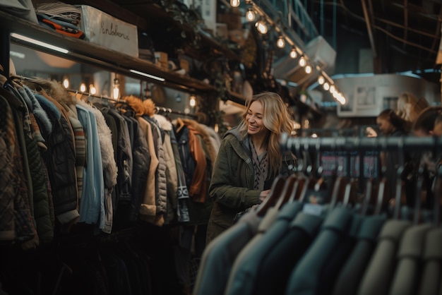 Free photo women  shopping and buying consumer products for customer day celebration